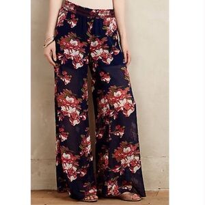 Anthropologie Elevenses Fire Lily Wide Leg Pant